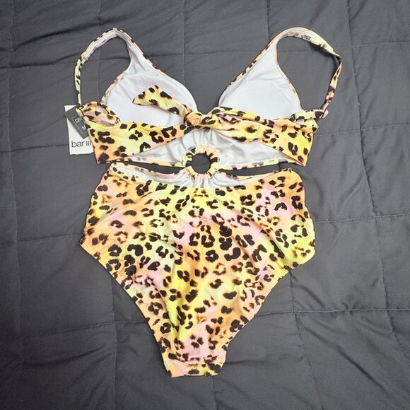 Bar III Summer Heat Animal-Print O-Ring Monokini Swimsuit - Size: Medium - NWT - Picture 4 of 14